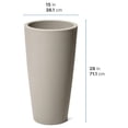 thumbnail image 3 of Exlonjet Tremont Tall Round Planter Pot, Concrete – Large Planter for Outdoor/Indoor Use – Maintenance Design – Ideal Patio and Front Porch Planter – Measures 15" x 15" x 28", 3 of 4