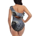 thumbnail image 5 of Gukieu Joyful Animated Bird Print One-shoulder Ruffled One-piece Swimsuit with Removable Chest Pads and Tummy-control Swimsuit for Women-Large, 5 of 6