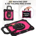 thumbnail image 2 of Decase Kids Case for Apple iPad Pro 13 13-inch (M5)(M4) 2025/2024,Shockproof Rotatable Stand Cover,Detachable Shoulder Strap,Rugged 3-Layer Tablet Shell with Pen Holder,Black+Rose, 2 of 8
