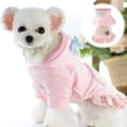 thumbnail image 4 of DOPI Hooded Dog Dress Warm Comfortable Dress-up Ruffle Hem Bowknot Plaid Decor Cat Dress Pet Supplies, 4 of 8