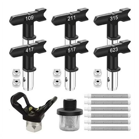 14 Pieces Airless Paint Sprayer Tips Set,Reversible Nozzle Tips ,Filter, Inlet Strainer and Nozzle Tip Guards
