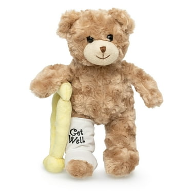 Jolitee 10 inch Broken Leg Bear Get Well Soon Gifts for Kids with a Cast for Left or Right Leg