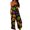 Yellow, variant on Womens Halloween Jumpsuits Spiderweb Skeleton Wide Leg Backless Horror Overalls Bat Candy Sleeveless Funny Rompers, S