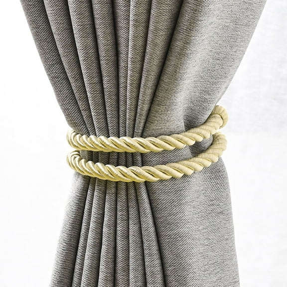 LEORX 4Pcs Natural Beige Curtain Tieback Straps with Smooth Edges for Home