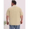 thumbnail image 3 of DARING DIVA Men's Big & Tall Summer Beach Camp Collar Short Sleeve Shirt 4XL Beige, 3 of 7