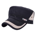 thumbnail image 2 of Unisex Vintage Cadet Cap - Classic Military Style Adjustable Baseball Hat for Men & Women, Plain Structured Low Profile Cap for Daily, Outdoor, Casual Wear, 2 of 4