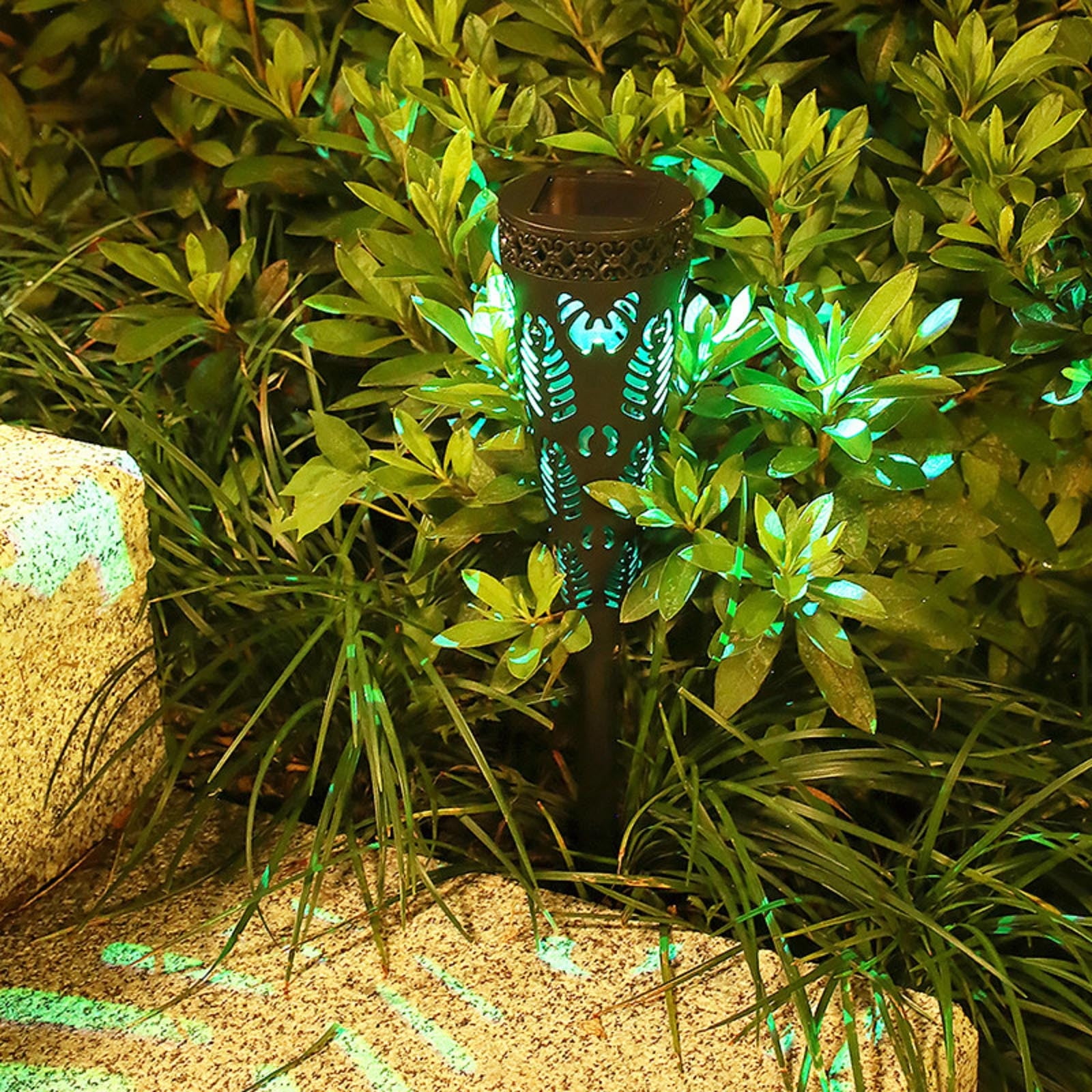 SDJMa Solar Outdoor Lights, Bright Conical Solar Pathway Lights