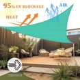thumbnail image 2 of NAWAY Triangle Custom Sun Shade Sail 24'X24'X33.9' Permeable Canopy Sand for Patio Garden Yard Deck Pergola,Turquoise, 2 of 7
