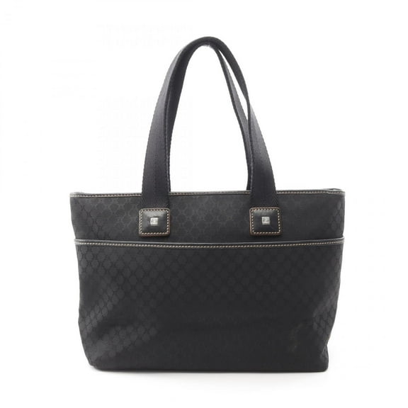 Pre-Owned Celine Macadam Tote Bag, Canvas and Leather, Women's, Black (Fair)