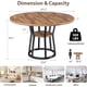 thumbnail image 2 of Space-saving round dining mesa para 4 con almacenamiento y metal legs, brown, 2 of 7