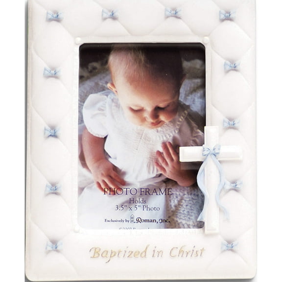 Fashion Resin-Stone Boys Blue Baptism 3.5X5 Photo Frame (5.4 X 7) Made In China gp843