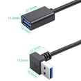 thumbnail image 5 of Cable de extensión USB 3.0 compacto con curvatura de 90 grados, adecuado para varios dispositivos, 0,3 m, curva hacia arriba, 5 of 5