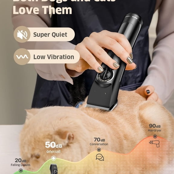 Dog Clippers for Grooming Doodles Poodles Thick Curly Hair,Low Noise Heavy Duty Dog Grooming Kit with Detachable Metal Blades