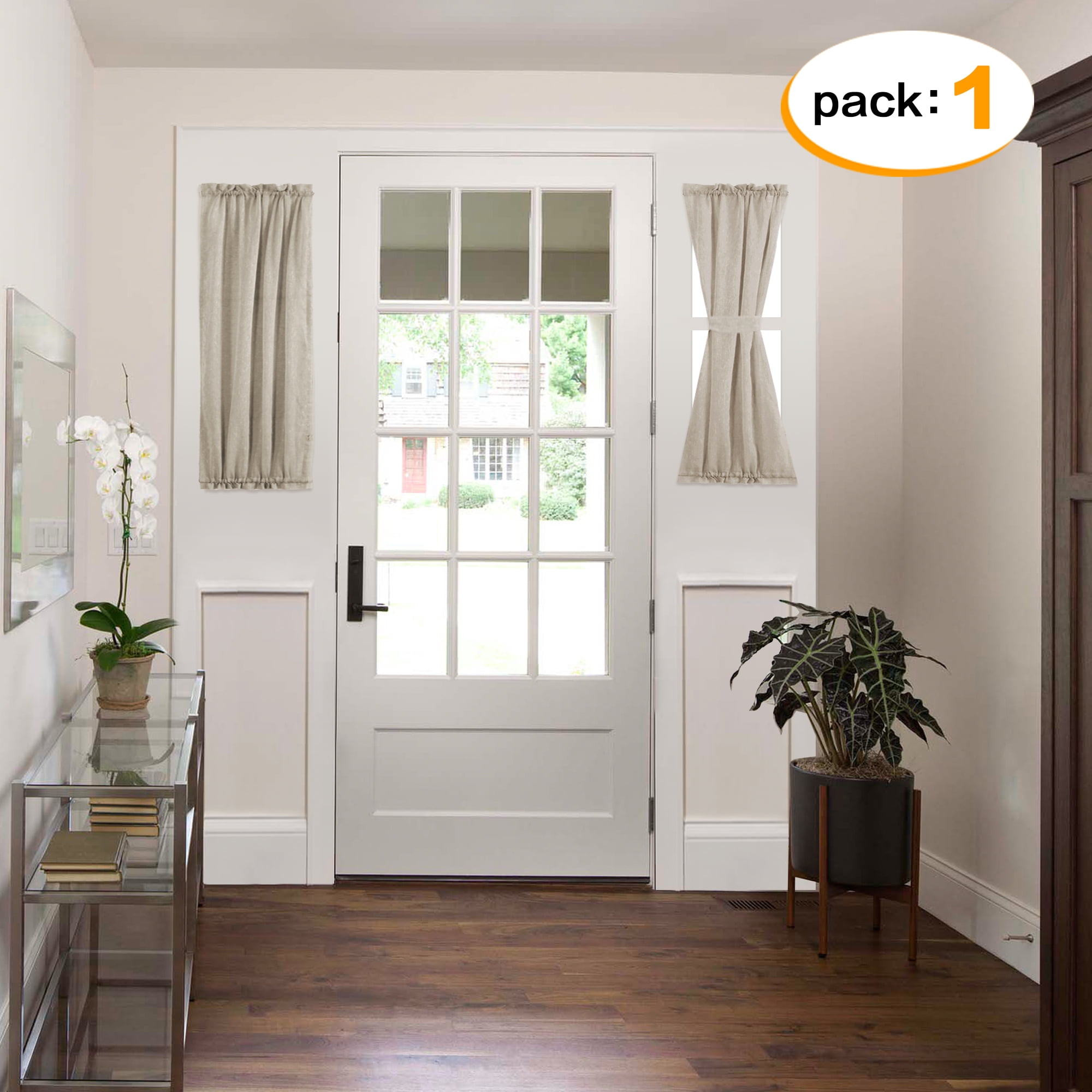 H.VERSAILTEX Linen Sheer Curtains, Rod Pocket Open Weave