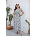 thumbnail image 5 of XUNKUSGA Womens Plus Size Dresses Floral Beach Vaction Summer Dresses 2025 Sleeveless V-Neck Knee-High Oversized Dress Summer Casual Beach Sundress S-5XL, 5 of 6