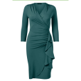 thumbnail image 1 of Vestido de mujer, vestido con volantes/manga larga ajustada Mixfeer Azul L, 1 of 1
