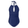 thumbnail image 4 of Zanarzt Maternity One Piece Swim Maternity Swimsuits V Neck Pregnancy Swimwear Maternity Bikini Blue,2XL, 4 of 5