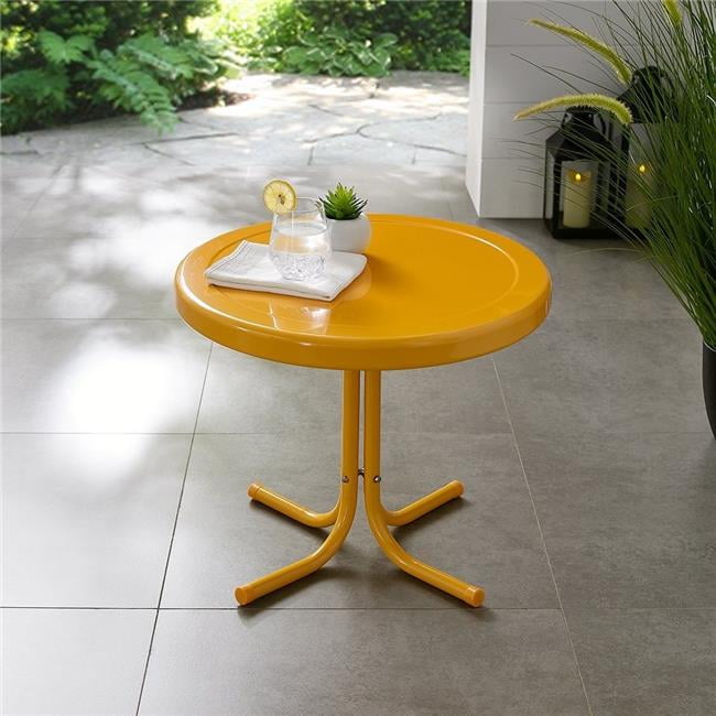 Crosley Furniture Retro Metal Side Table In Tangerine