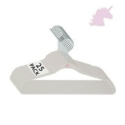 Simplify Kid's Velvet Shirt Hangers, 25 Pack, White