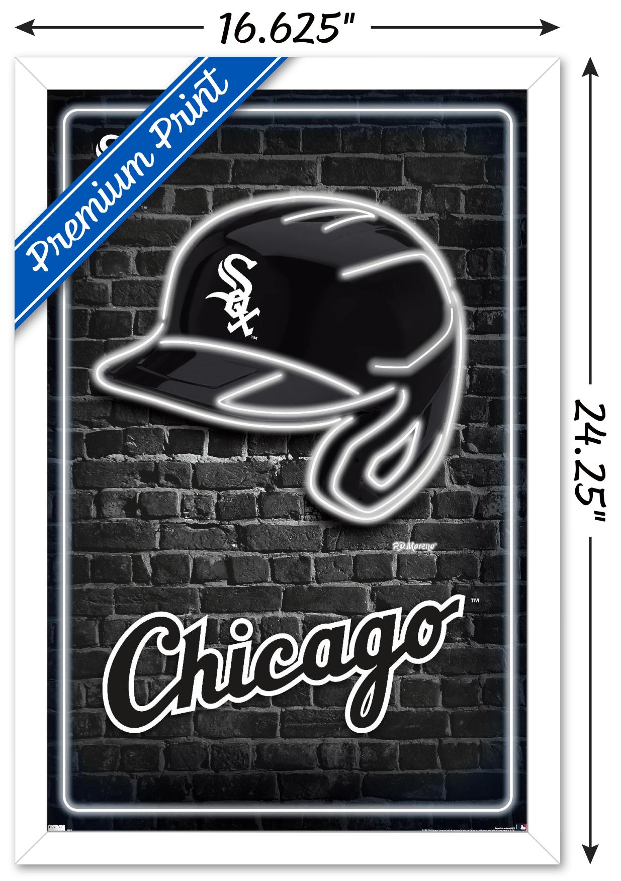 MLB Chicago White Sox - Neon Helmet 23 Wall Poster, 14.725" x 22.375" Framed
