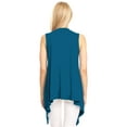 thumbnail image 6 of Made by Johnny Women's Lightweight Sleeveless Draped Open Cardigan XXL TEAL, 6 of 7