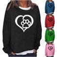 thumbnail image 5 of Lovskoo 2024 Women Plus Size Dog Mom Sweatshirt Dog Mama Pullover Cute Dog Paw Graphic Tee Novelty Letter Print Long Sleeve Shirt Blue, 5 of 5