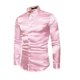 thumbnail image 2 of Camisas casuales de color sólido para hombres Camisas de manga larga con solapa brillante a la moda para hombres, 2 of 4