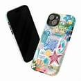thumbnail image 3 of Coastal Collage Phone Case, Blue Summer Beach Design iPhone Cover with Seashells, Starfish & Tropical Vibes, Durable Dual Layer Protective Case for iPhone 16 15 14 13 12 11 Pro Max Mini, 3 of 6