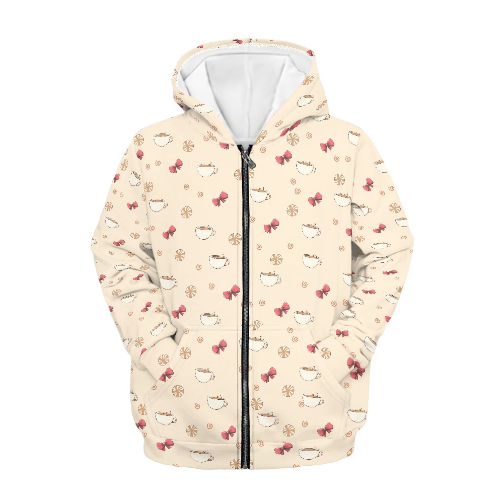 DISNIMO Coffee Hoodie Kids Bow Hoodies with Zipper for Girls Sweatshirt with Hood Boys Hoodie Sweatshirts Size 11-13 Teen Girl Hoodies Trendy Clothes Kids Hoodie Jacket Girls Winter Wear Outifits