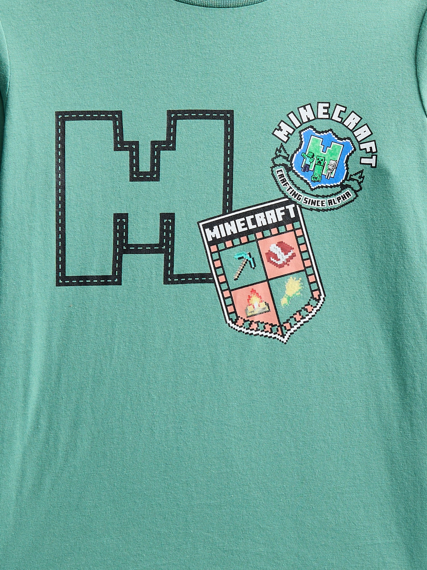 Minecraft Boys Graphic Tee with Long Sleeves, Sizes XS-2XL