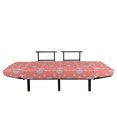 thumbnail image 3 of Moroccan Futon Couch, Floral Framework Faded Leaf Ornaments Old Fashioned Blossoms, Daybed with Metal Frame Upholstered Sofa for Living Dorm, Loveseat, Coral Peach Blue, by Ambesonne, 3 of 4