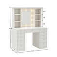 thumbnail image 4 of Furvclv Vanity Desk With Light Mirror, Makeup Vanity With Lights Tri-Folding Mirror, Dressing Table Make Up Desk With Drawers, Open Storage Shelves For Girls Women, 4 of 8