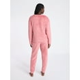 thumbnail image 3 of Joyspun Women's Plush Long Sleeve Top and Pants Pajama Set, 2-Piece, Size XS-3X, 3 of 5