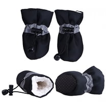 TELOLY 4Pcs Waterproof Winter Pet Dog Shoes Anti-Slip Rain Snow Boots Footwear Thick Warm for Small Cats Dogs Puppy Dog Socks Booties Black Dog Shoes Small Size Dogs Xs