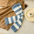 thumbnail image 3 of WZXFASHION Long Thermal Leg Warmers, Fleece Lined Knee High Sock Sleeves, Striped Comfort Wear for Cold Days BlueOne Size, 3 of 3