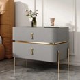 thumbnail image 4 of Luxury Bedside Table Solid Wood Bedroom Slate Simple American Free Installation Storage Cabinet Two Drawer Nightstand Furniture My Lux Decor Round, 4 of 16