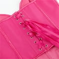 thumbnail image 6 of TEVEQ Corset Tops for Women Going Out Vintage Strapless Corset Crop Tube Top Bodyshaper Ladies' Pure Color Frosted Pattern Camisole Style Body Shaping Top Hot Pink L, 6 of 8