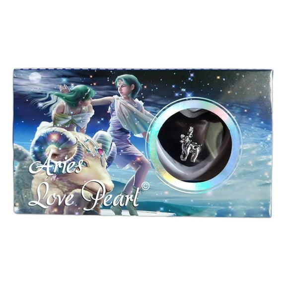 Love Pearl ZODIAC SIGN Necklace Kit, Simulated Pearl in an Oyster - ARIES