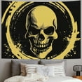 thumbnail image 2 of Orinice Skull Circle Hello Tapestry Wall Hanging Unique Style Graphic Tapestries for Home Wall Decor Living Room Bedroom Apartment Farmhouse Dorm 60x50inch, 2 of 6