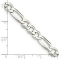 thumbnail image 2 of 925 Sterling Silver Lobster Claw Closure Fancy Lobster Closure 7.5mm Polished Flat Figaro Chain Necklace 24 Inch Chain N, 2 of 2