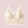 thumbnail image 2 of Hduncf Lace Bralettes for Women V Neck Spaghetti Strap Bra Unpadded Tops Trendy Cami Crop Top Going Out Lingerie White M, 2 of 5