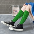 thumbnail image 5 of Naloa Green Glitter Thigh High Socks Extra Long Stretchy Sock Women Over Knee High Opaque Stocking Daily Wear, 5 of 6