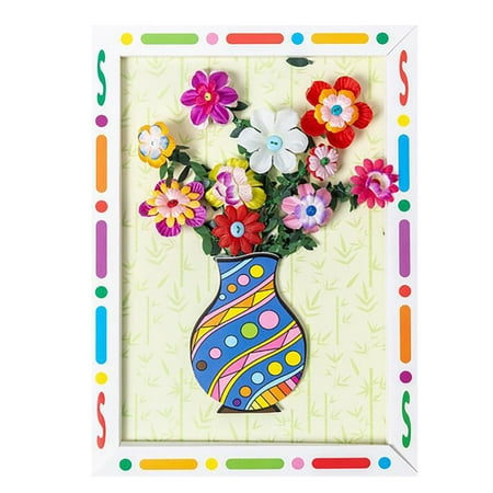 Begine Fake Flowers Clearance Button Bouquet Handmade Diy Production Material Package Mother s Day Children s Educational Creative Button Flower 1*Button Painting Set