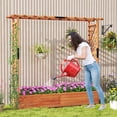 thumbnail image 4 of Gymax 2PCS Raised Garden Bed Planter Box w/ Side & Top Trellis for Vine Climbing Plants, 4 of 10