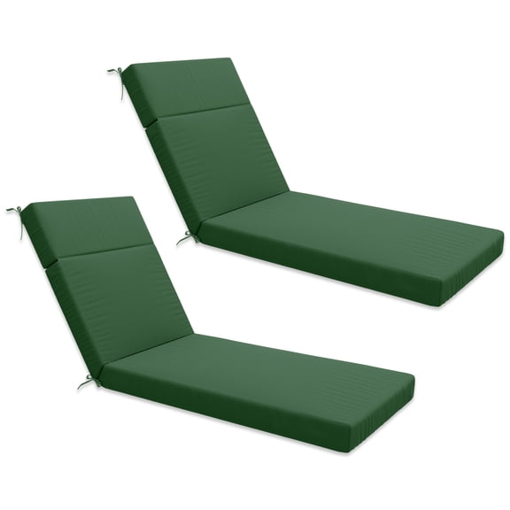 Pakunoda Chaise Lounge Cushions Set of 2, 80" x 26" x 4" Outdoor High-Density Foam Patio Furniture Lounger Replacement Cushions with Zipper Ties Water-Resistant for Pool, Green