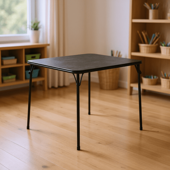 HouseInBox Square Activity Table for Arts & Crafts, Folding Table for Home & School, Black