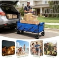 thumbnail image 7 of Extra Long Collapsible Wagon Cart, 480LBS Heavy Duty Utility Wagons with All-Terrain Wheels, Foldable Grocery Carts for Gardening, Shopping, Beach, Camping, Black, 7 of 7