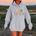 thumbnail image 2 of Unisex Autumn And Winter Subject Teacher Letter Print Long Sleeve Pocket Hooded Sweatshirt, 2 of 4
