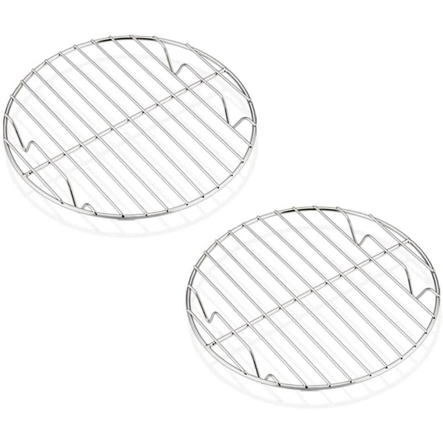 GFDYREE Grilles de Cuisson Vapeur de 7,5 Pouces, Grille de Refroidissement Ronde en Acier Inoxydable, Ensemble de 2, Multi-Usage pour Friteuse à Air Chaud, Autocuiseur, Lavable au Lave-Vaisselle