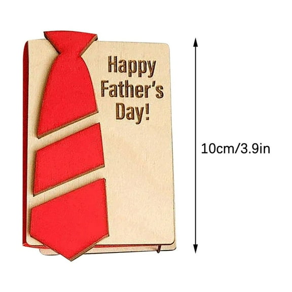Father's Day Gift Card Holder with 10 Card Slots Happy Fathers Day Cards Gifts for Husband Gift Card Set Wooden Delicate Tie Designs for Father's Day